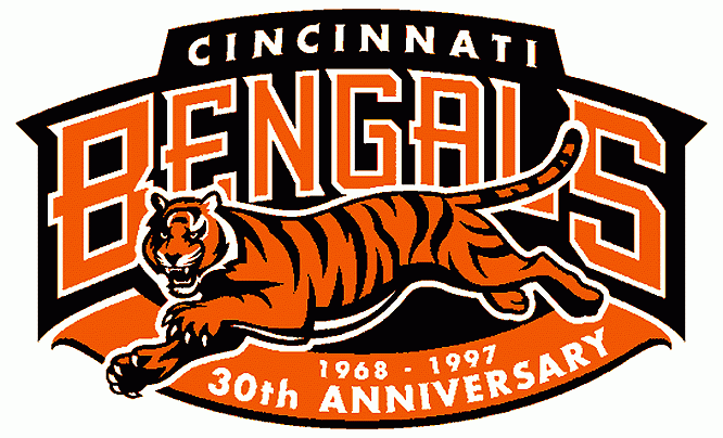 Cincinnati Bengals 1997 Anniversary Logo fabric transfer